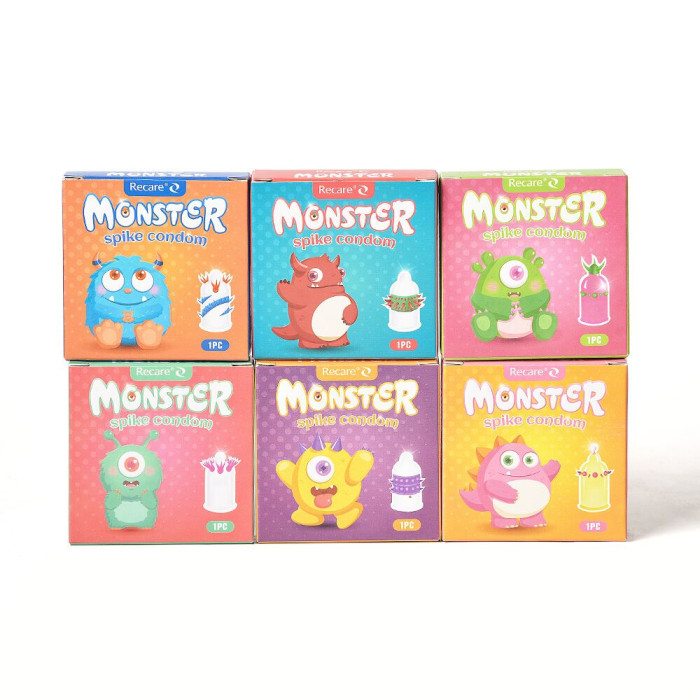 Насадка на член Recare Turquoise Monster Spike Condom (презерватив з вусиками)