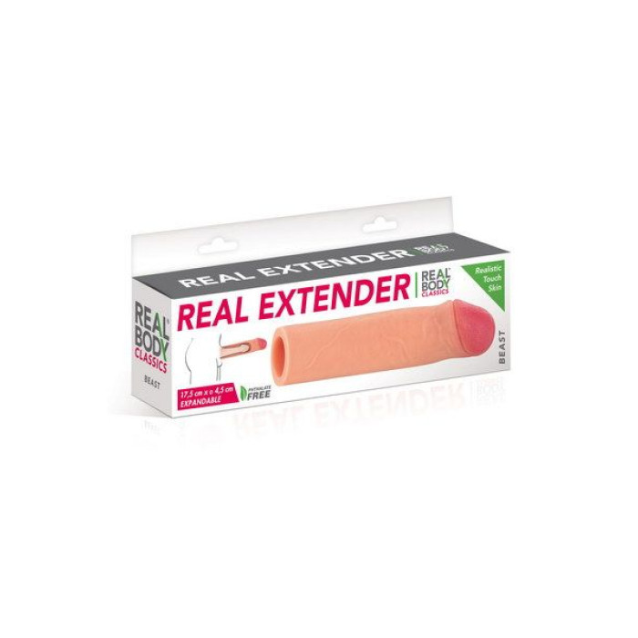 Насадка на член Real Body — Real Extender BEAST з відкритою головкою