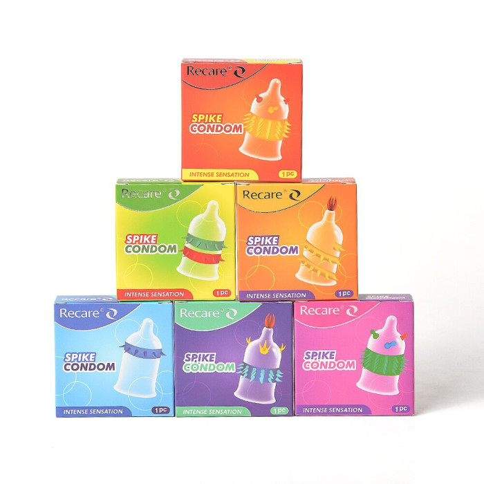 Насадка на член Recare Spike Condom Green (презерватив с рядами шипов)
