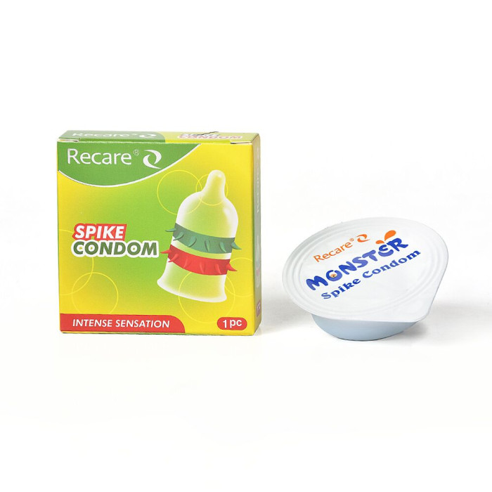 Насадка на член Recare Spike Condom Green (презерватив с рядами шипов)