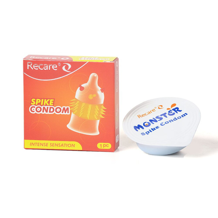 Насадка на член Recare Spike Condom Orange (презерватив з вусиками та шипами)