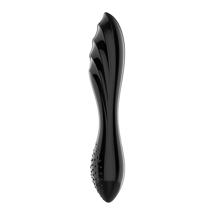 Двусторонний стеклянный дилдо Satisfyer Dazzling Crystal 1 Black, очень прочный, без стоппера