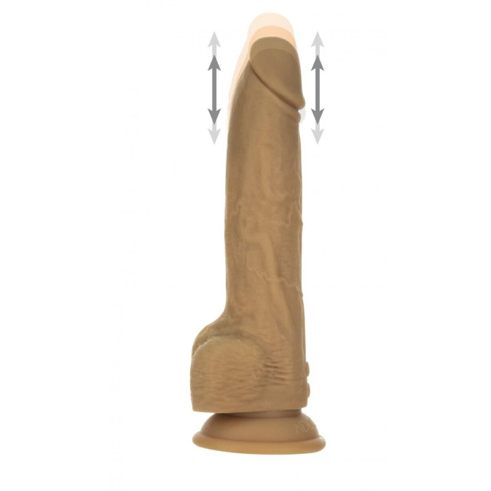 Фалоімітатор з пульсацією Naked ADDICTION Dominic 9″ Caramel, пульт ДК, діаметр 4,2 см