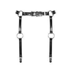 Гартери Obsessive A741 garter belt black O/S, штучна шкіра