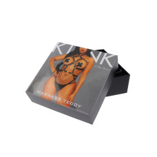Портупея-тедді з екошкіри Leg Avenue Heart ring harness teddy S Black, підвіска-сердечко, ланцюги