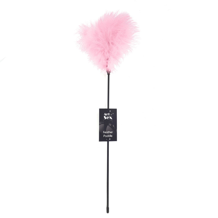 Щекоталка с пером индюка Art of Sex – Feather Paddle, розовая