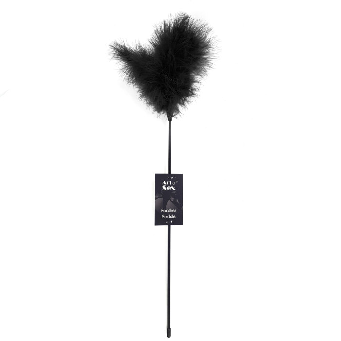 Щекоталка с пером индюка Art of Sex – Feather Paddle, черная