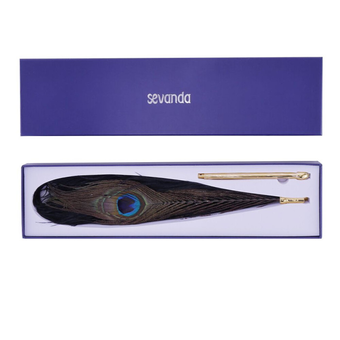 Щекоталка LOCKINK SEVANDA Natural Peacock Flirting Feather Tickler, перья павлина и страуса