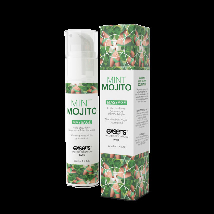 Масажна олія EXSENS Mojito 50мл розігрівальна, без цукру, без парабенів, їстівна