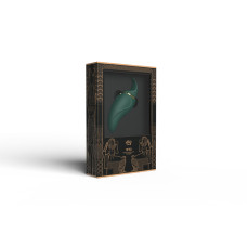 Вібратор 2в1 з язичком Zalo — Hero Jewel Green, кристал Swarovski