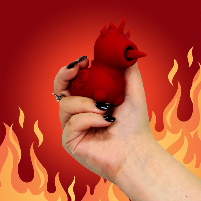 Вибратор-единорожка Unihorn – Blaze Diablo, ласкающий раздвоенный язычок