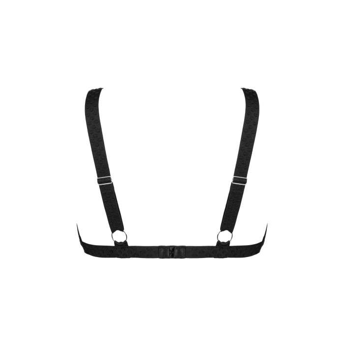Кружевной бюстгальтер с треугольной чашкой Obsessive Estiqua bra XS/S, черный, широкие лямки