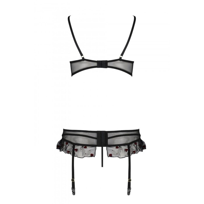 Сексуальный комплект с поясом для чулок Passion LOVELIA SET L/XL, black