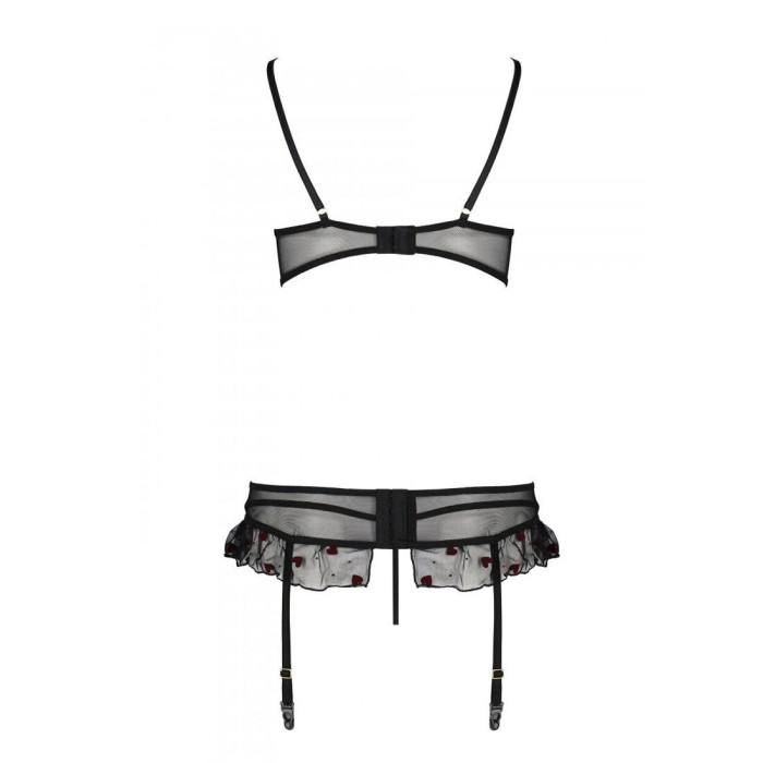 Сексуальный комплект с поясом для чулок Passion LOVELIA SET XXL/XXXL, black