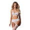Комплект Obsessive Premisis White 3-pcs crotchless set L/XL