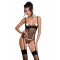Корсет з підв'язками, стрінги Passion LOVELIA CORSET L/XL, black