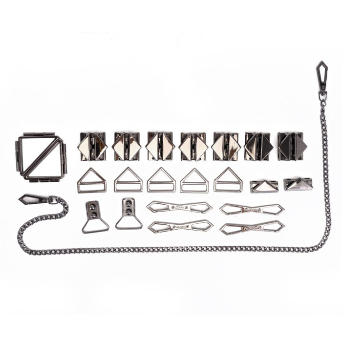 БДСМ-набор LOCKINK Bondage & Restraint Set, черный, натуральная кожа, фиксаторы, маска, кляп