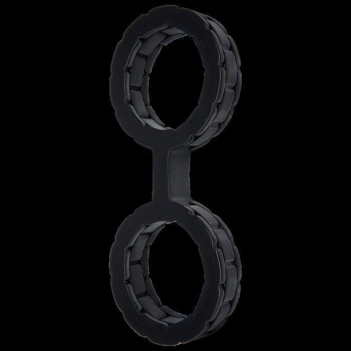 Наручники из силикона Doc Johnson The Cuffs Large - Black, хорошо тянутся, для рук и для ног