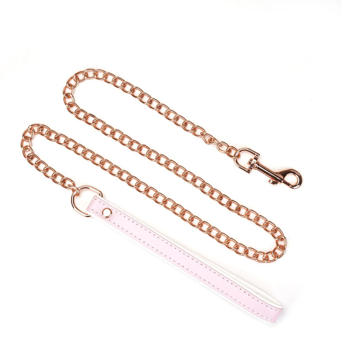 Ошейник с поводком Liebe Seele White & Pink Fairy Goat Leather Collar