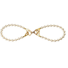 Перлинний нашийник з повідцем та наручниками LOCKINK Pearl Bondage & Restraint Set