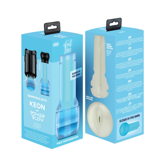 Мастурбатор Kiiroo Feel Glow PBC, совместим с PowerBlow, Control и Keon, светится в темноте