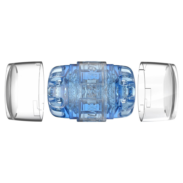 Мастурбатор Fleshlight Quickshot Turbo Blue Ice, компактный, сквозной, подойдет для пар и минета