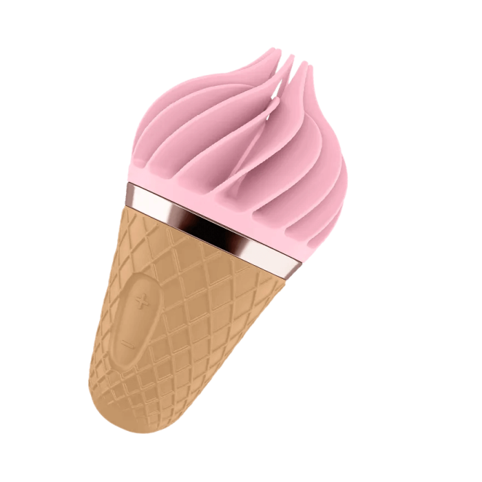 Мороженка-спиннатор Satisfyer Lay-On - Sweet Treat Pink/Brown, 10 режимов работы, водонепроницаемый