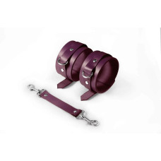 Набір Feral Feelings BDSM Kit 5 Burgundy, наручники, поножі, хрестовина, маска, падл