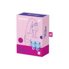 Набір менструальних чаш Satisfyer Feel Confident (dark blue), 15мл та 20мл, мішечок для зберігання