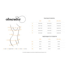 Сорочка Obsessive Alluria chemise & thong, S/M, черная, кружево+микросетка, стринги в комплекте