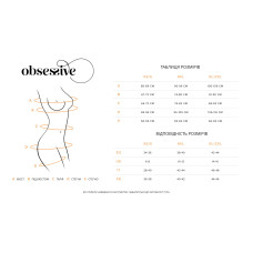 Сорочка беби-долл Obsessive Blomentis babydoll & thong, M/L, кружевной лиф, стринги в комплекте