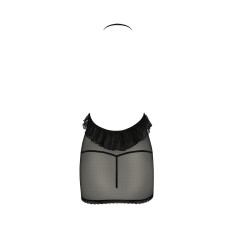 Сорочка прозора приталена Passion Passion ERZA CHEMISE L/XL, black, трусики