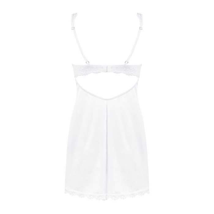 Сорочка Obsessive Amor Blanco underwire chemise & thong white S/M