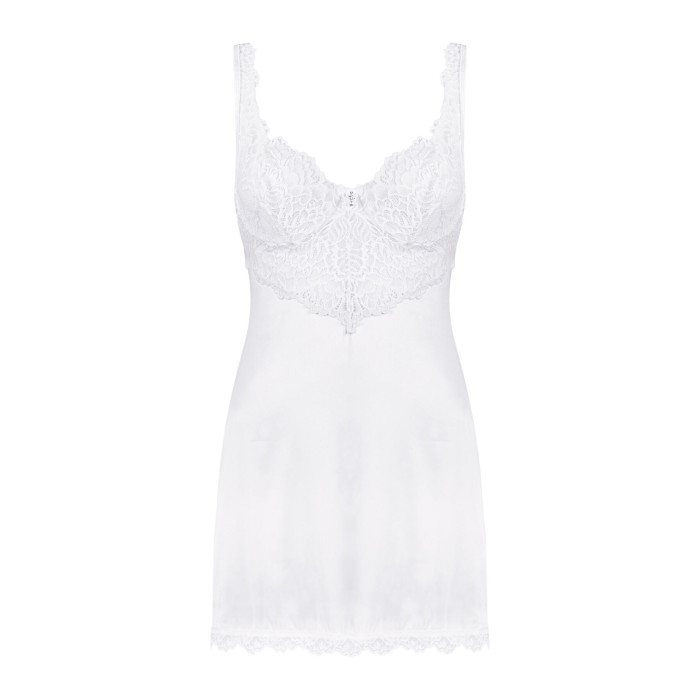 Сорочка Obsessive Amor Blanco underwire chemise & thong white S/M