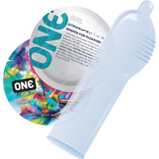 Презерватив ONE Pleasure Plus, 1 шт, с ребристым участком на конце, со смазкой