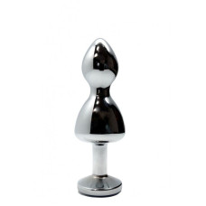 Металева анальна пробка Wooomy Lollypop Double Ball Metal Plug S, діаметр 2,8 см, довжина 8,5 см