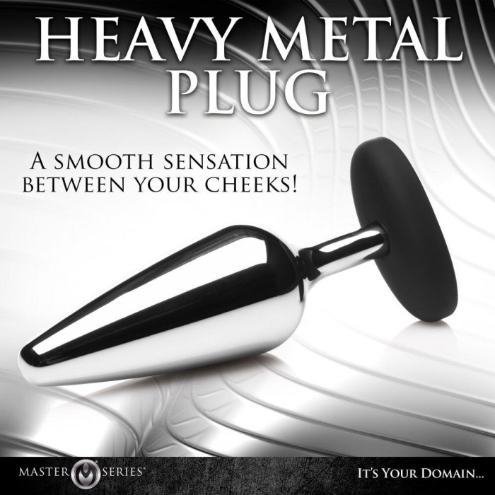 Анальная пробка Master Series Butt Slut Metal & Silicone Butt Plug - Silver
