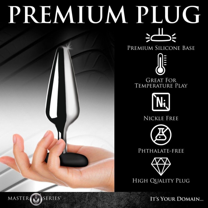 Анальная пробка Master Series Butt Slut Metal & Silicone Butt Plug - Silver