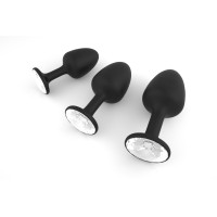 Анальная пробка Dorcel Geisha Plug Diamond M с шариком внутри, создает вибрации, макс. диаметр 3,2см