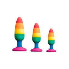 Силіконова анальна пробка Wooomy Hiperloo Silicone Rainbow Plug S, діаметр 2,4 см, довжина 9 см