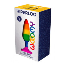 Силіконова анальна пробка Wooomy Hiperloo Silicone Rainbow Plug S, діаметр 2,4 см, довжина 9 см