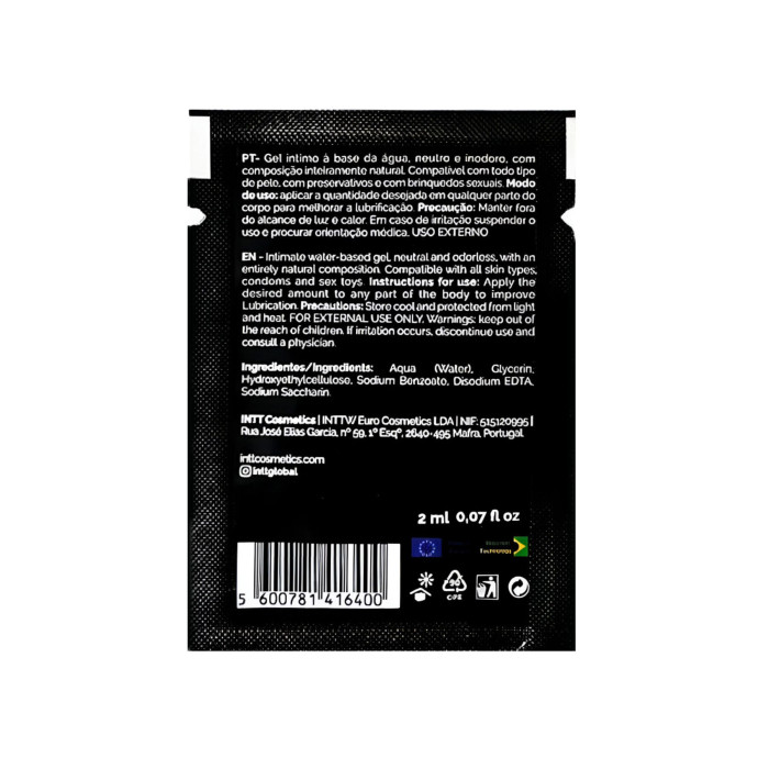 Пробник лубриканта на водной основе Intt My Lube Natural, 2 мл