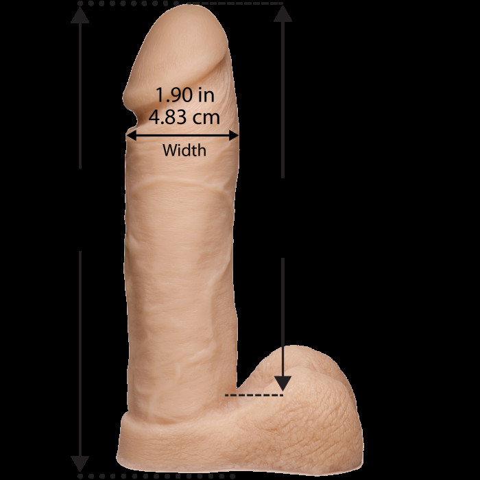 Фаллоимитатор Doc Johnson Platinum TRUSKYN - The Tru Ride 8 Inch, диаметр 4,8см, двухслойный силикон