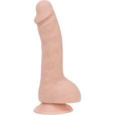 Изогнутый фаллоимитатор на присоске ADDICTION — BRAD 7,5″ Dildo With Balls, Beige