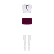 Еротичний костюм студентки Obsessive Student 4 pcs costume S/M, топ, спідниця, стринги, гольфи