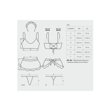 Атласный эротический костюм горничной Obsessive Maid set S/M, black, 5 предметов