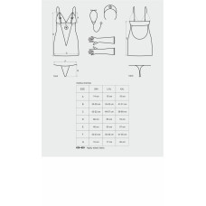 Эротический кружевной костюм медсестры Obsessive Medica dress 5pcs costume S/M, сорочка, перчатки, с