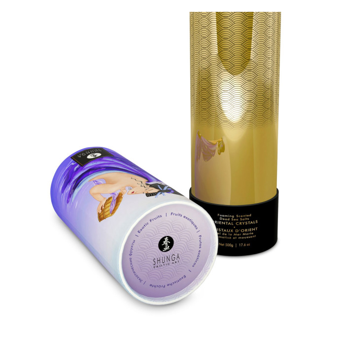 Пенящаяся соль для ванны Shunga Dead Sea salt Oriental Crystals — Exotic Fruits (500 г)