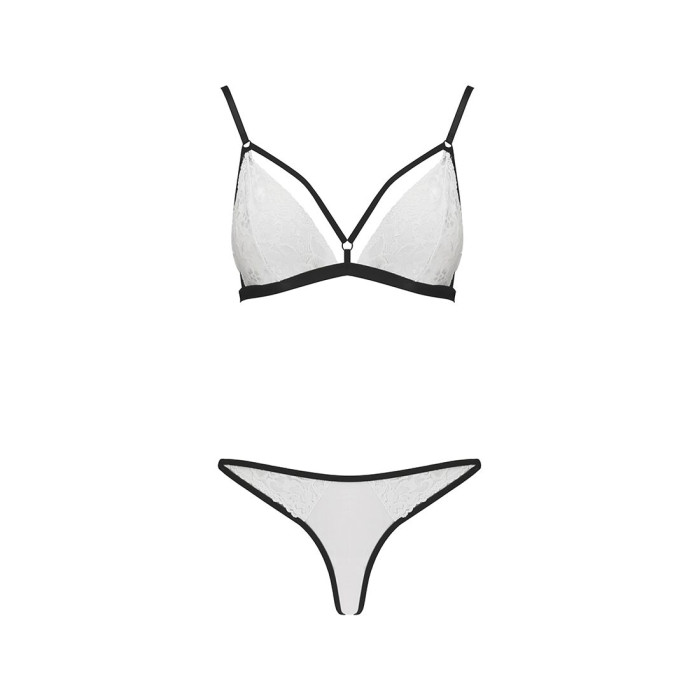Комплект білизни Passion ORIHIME SET XXL/XXXL, white, стрепи, ліф і трусики