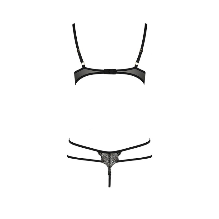 Боди монокини с открытой грудью VALERY BODY black S/M - Passion Exclusive